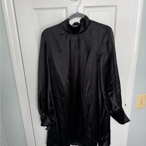 H&M Black Satin Mini Dress